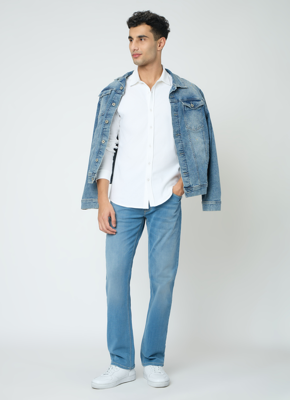 Men White Solid Shirt, , large image number 5