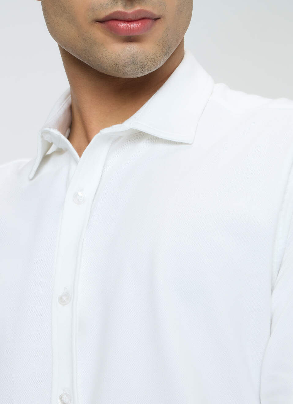 Men White Solid Shirt, , large image number 6