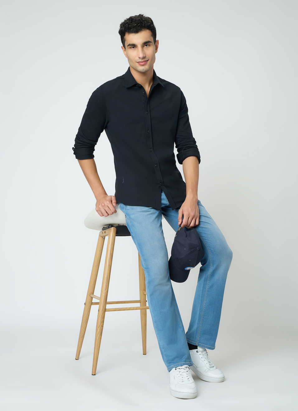 Men Black Solid Shirt, , large image number 5