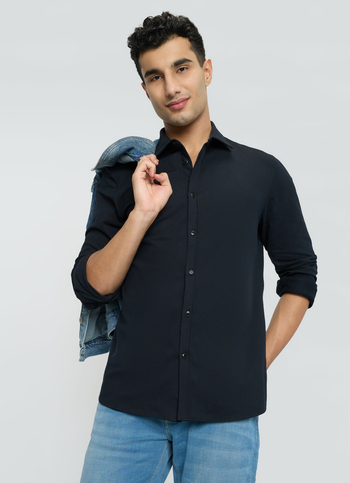Men Black Solid Shirt