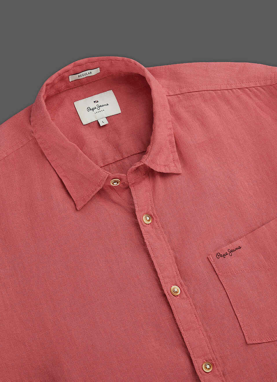 Men Pink Pure Linen Full Sleeve Shirt, , large image number 3