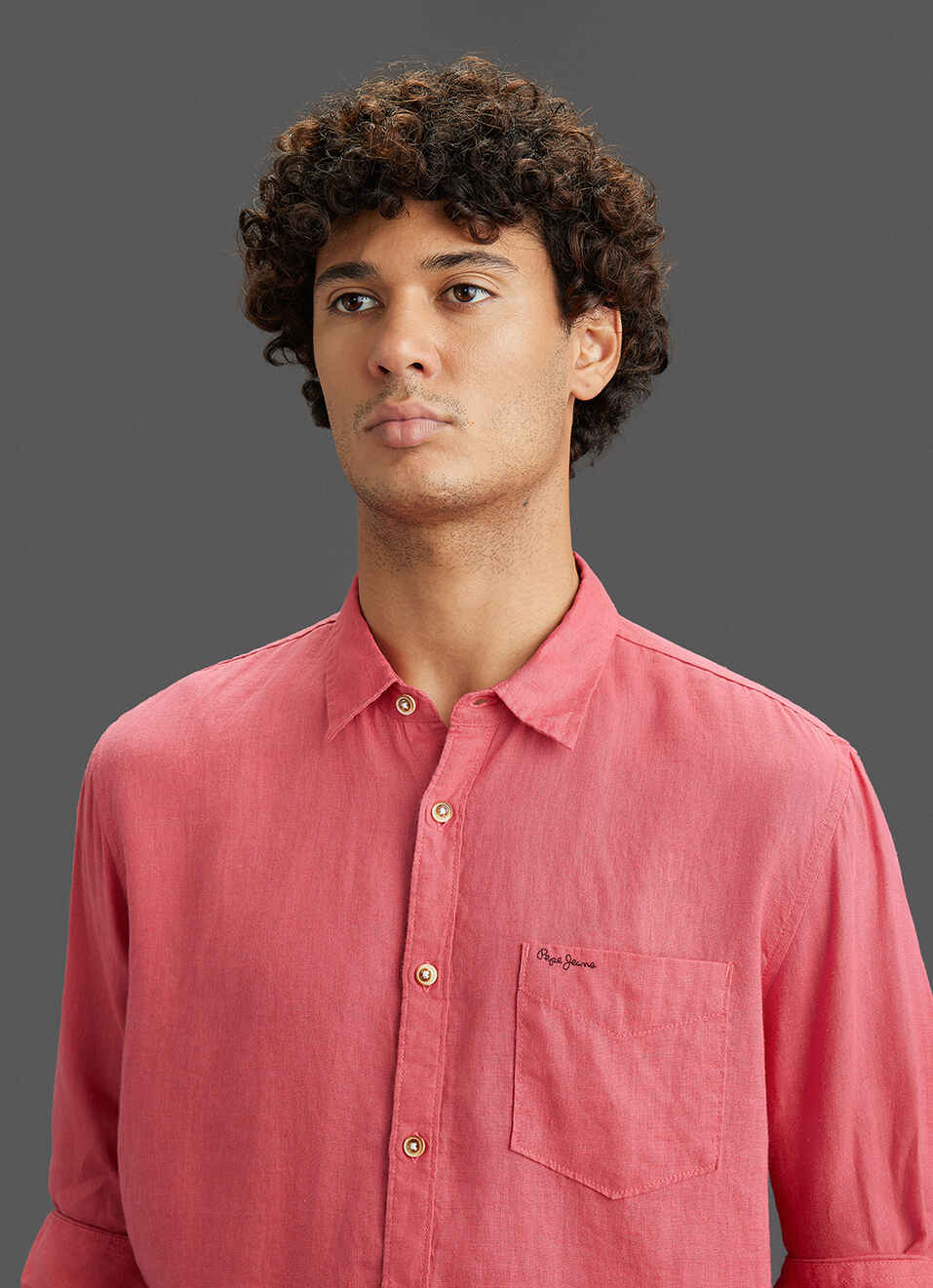 Men Pink Pure Linen Full Sleeve Shirt, , large image number 4