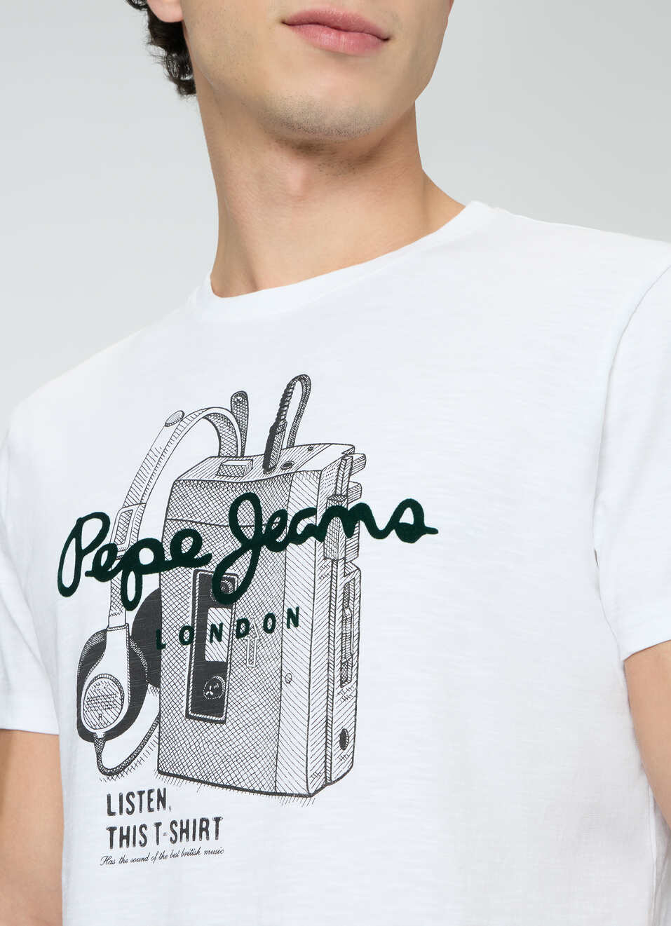 Men White Graphic Slim Fit T-shirt, , large image number 6