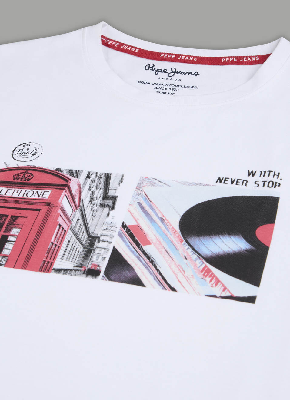 Men White Graphic Slim Fit T-shirt, , large image number 7