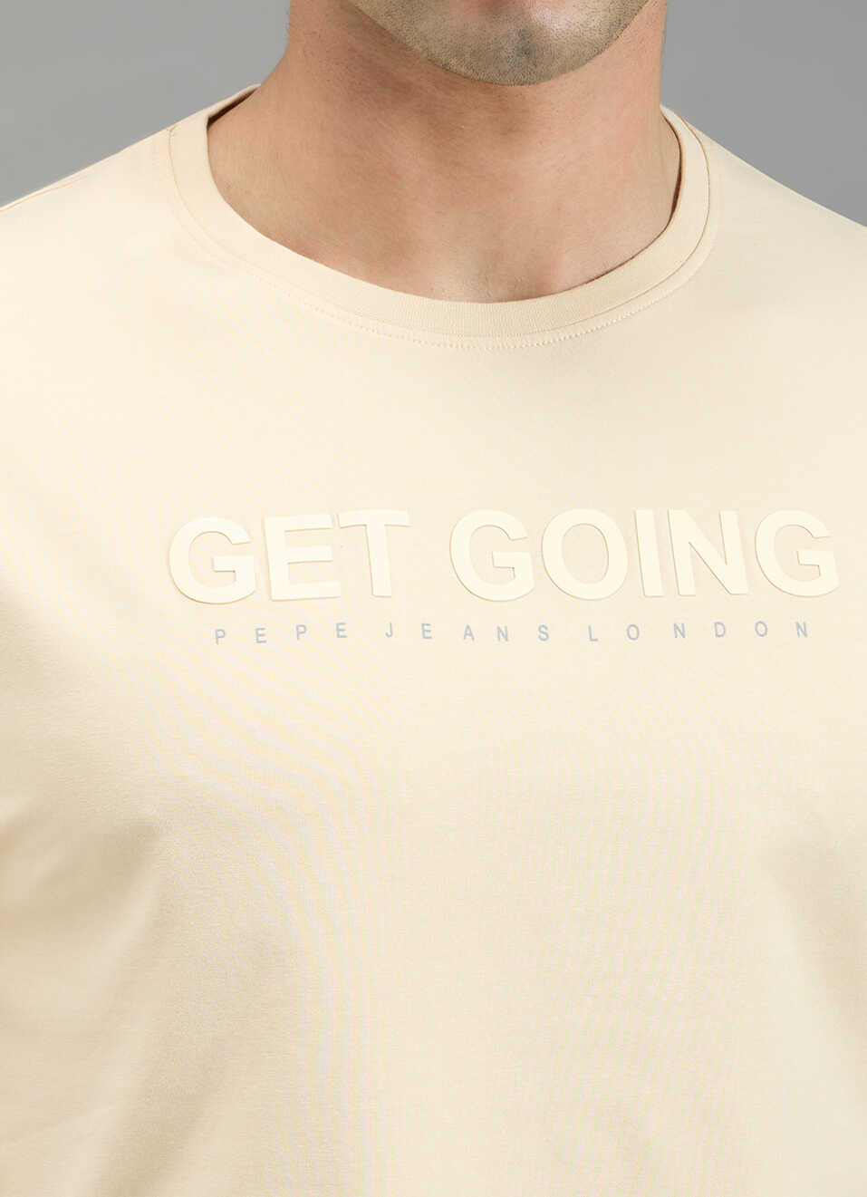 Men Beige Slim Fit T-shirt, , large image number 5