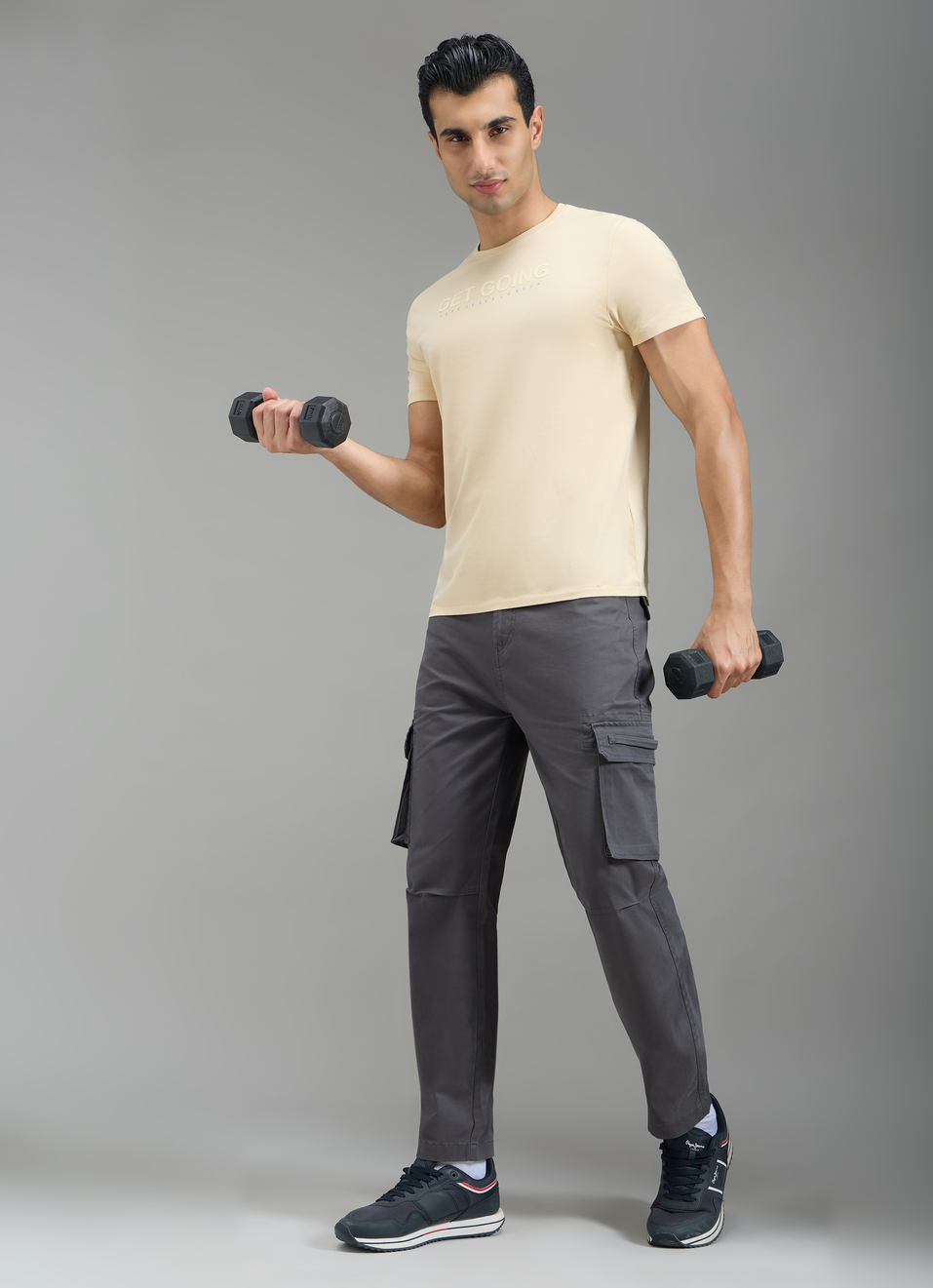 Men Beige Slim Fit T-shirt, , large image number 6
