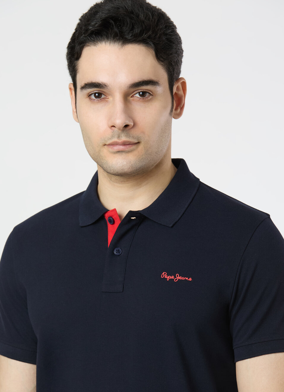 Men Navy Polo Collar T-shirt, , large image number 4