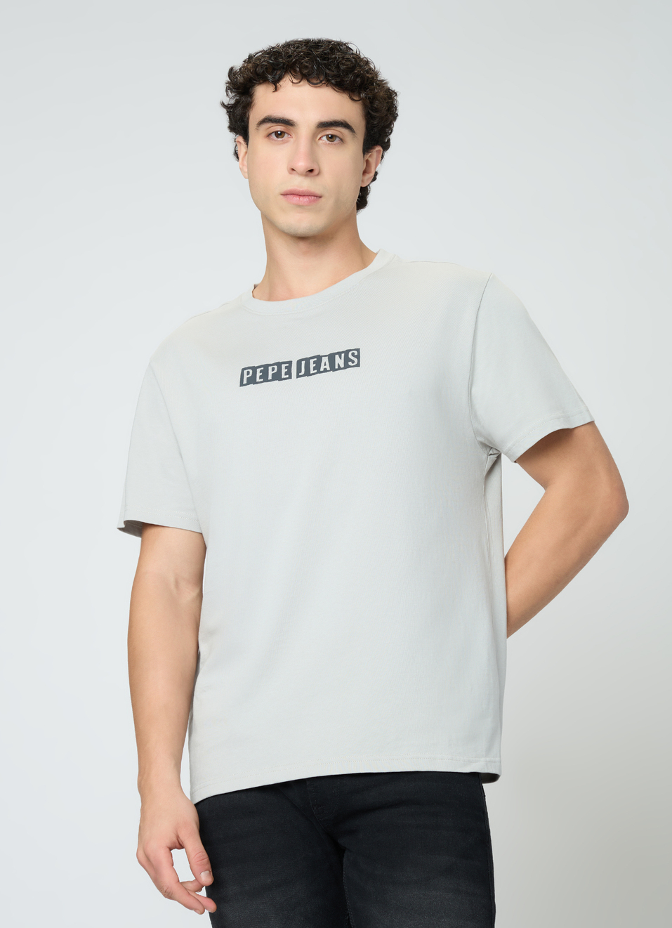 Men Cool Grey Oversized Graphic T-shirt, , large image number 1