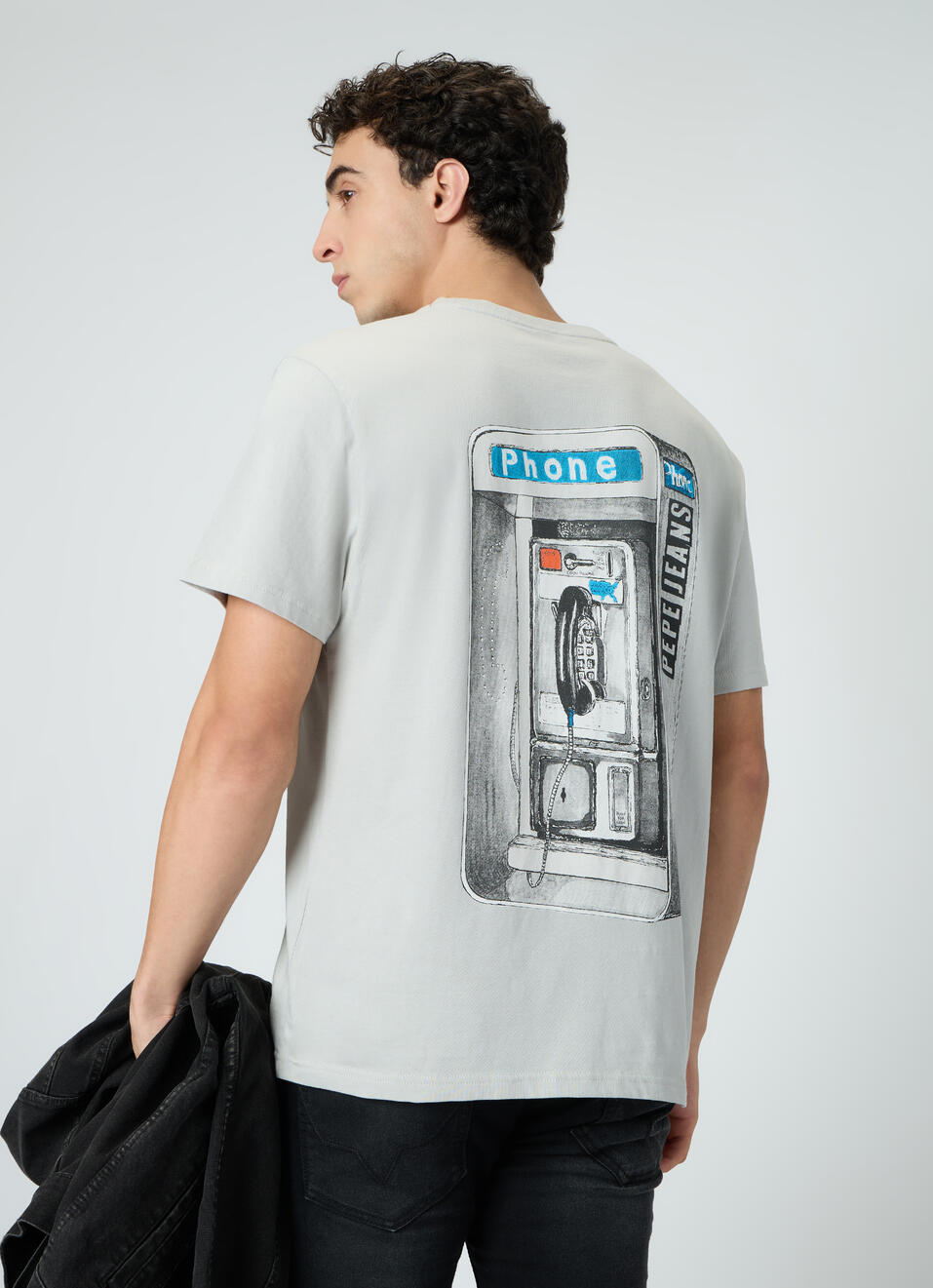 Men Cool Grey Oversized Graphic T-shirt, , large image number 2