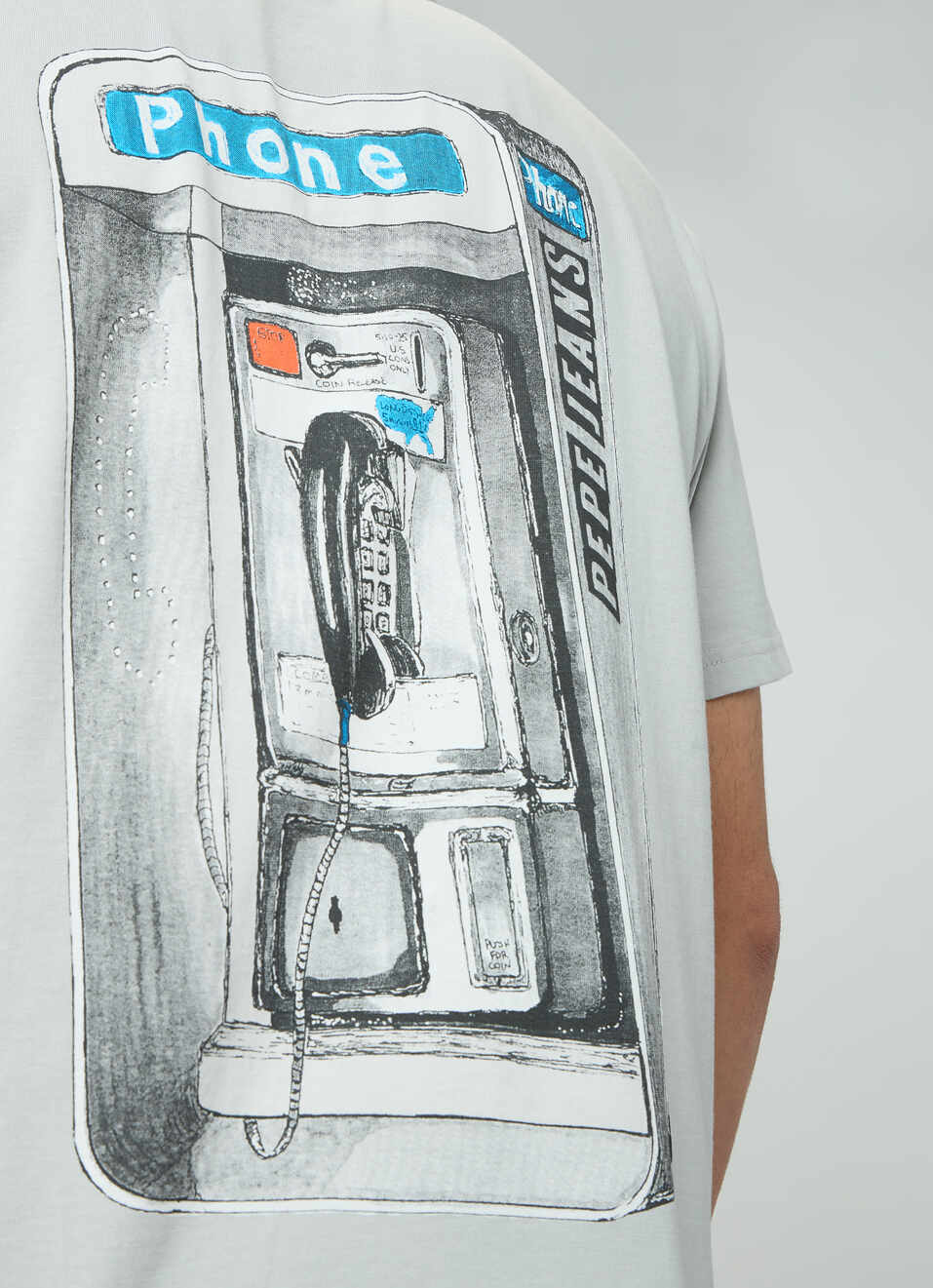 Men Cool Grey Oversized Graphic T-shirt, , large image number 7