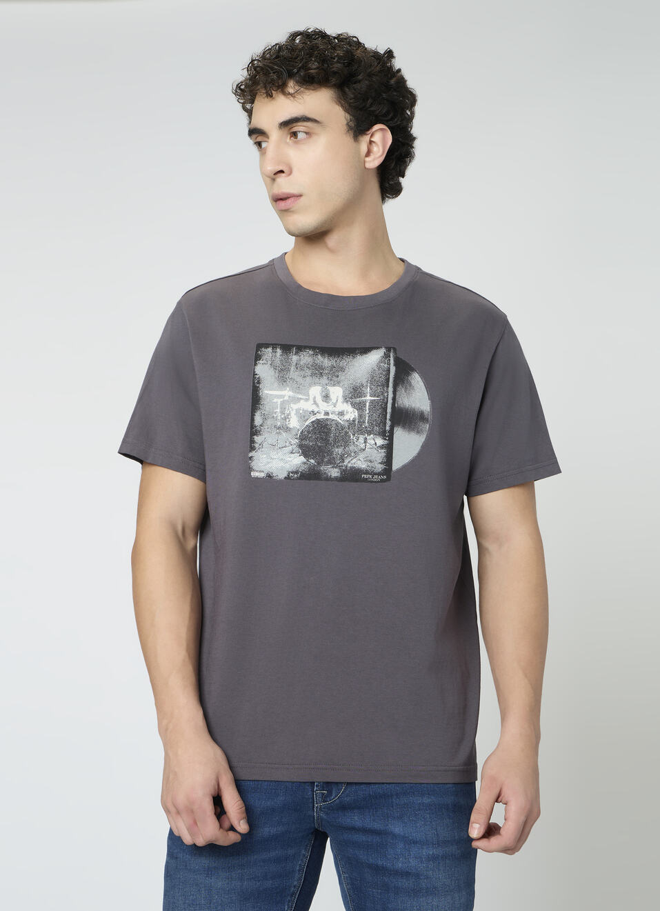 Men Elephant Green Relaxed Graphic T-shirt, , large image number 1