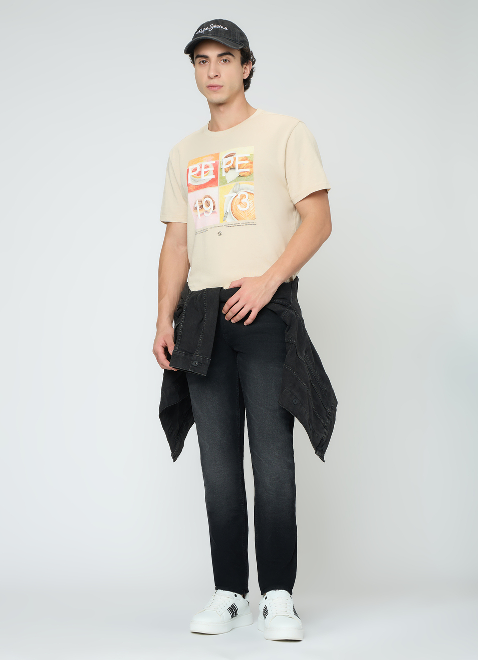 Men Light Beige Relaxed Graphic T-shirt, , large image number 5