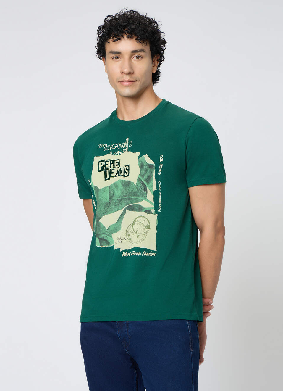 Men Green Graphic Slim Fit T-shirt, , large image number 3