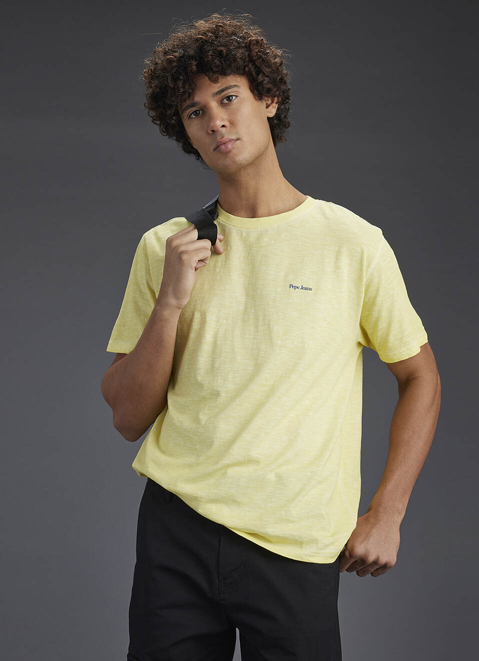 Men Yellow Graphic Print Relaxed Fit Crew Neck T-shirt, , large image number 6
