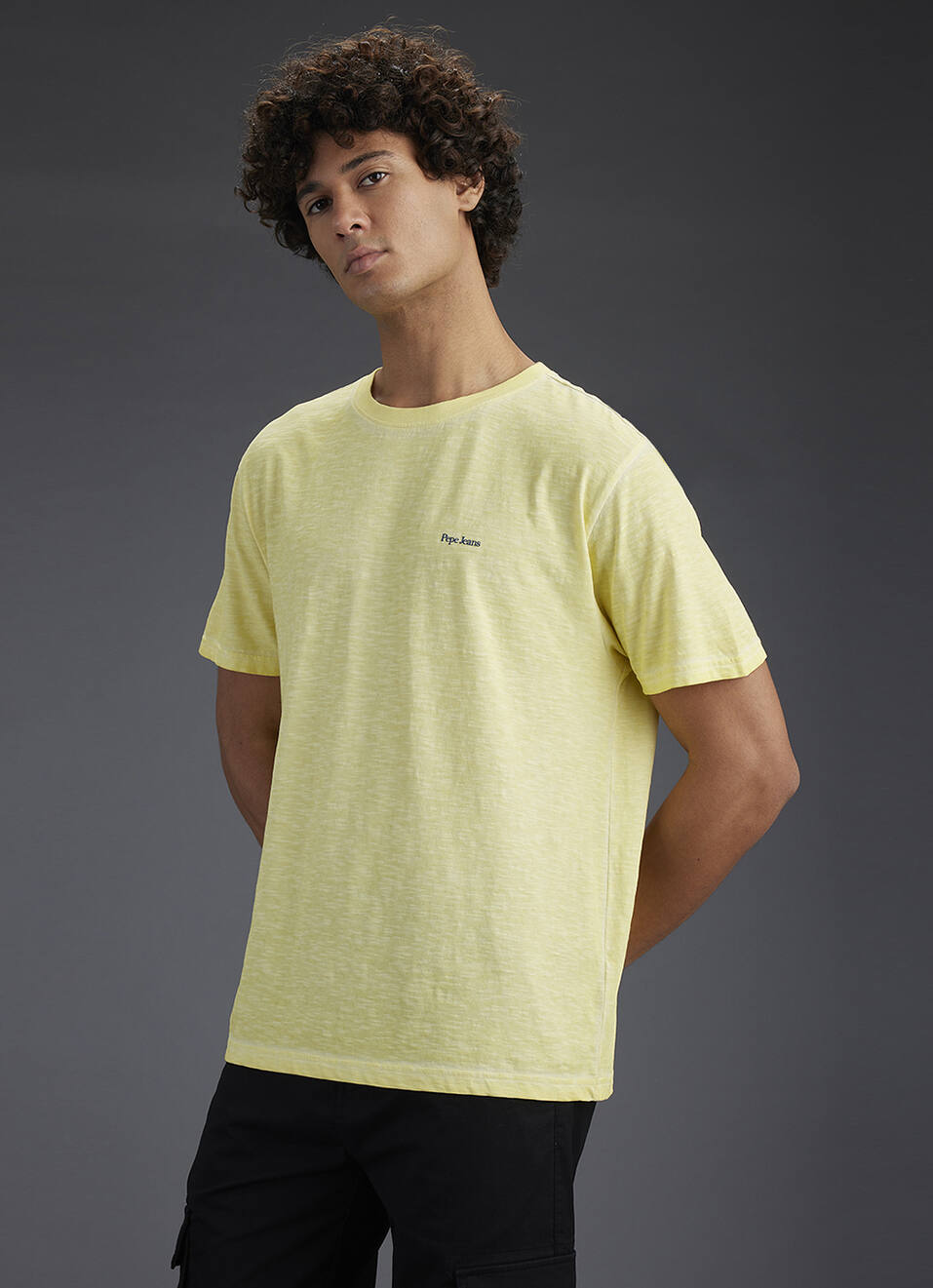 Men Yellow Graphic Print Relaxed Fit Crew Neck T-shirt, , large image number 7