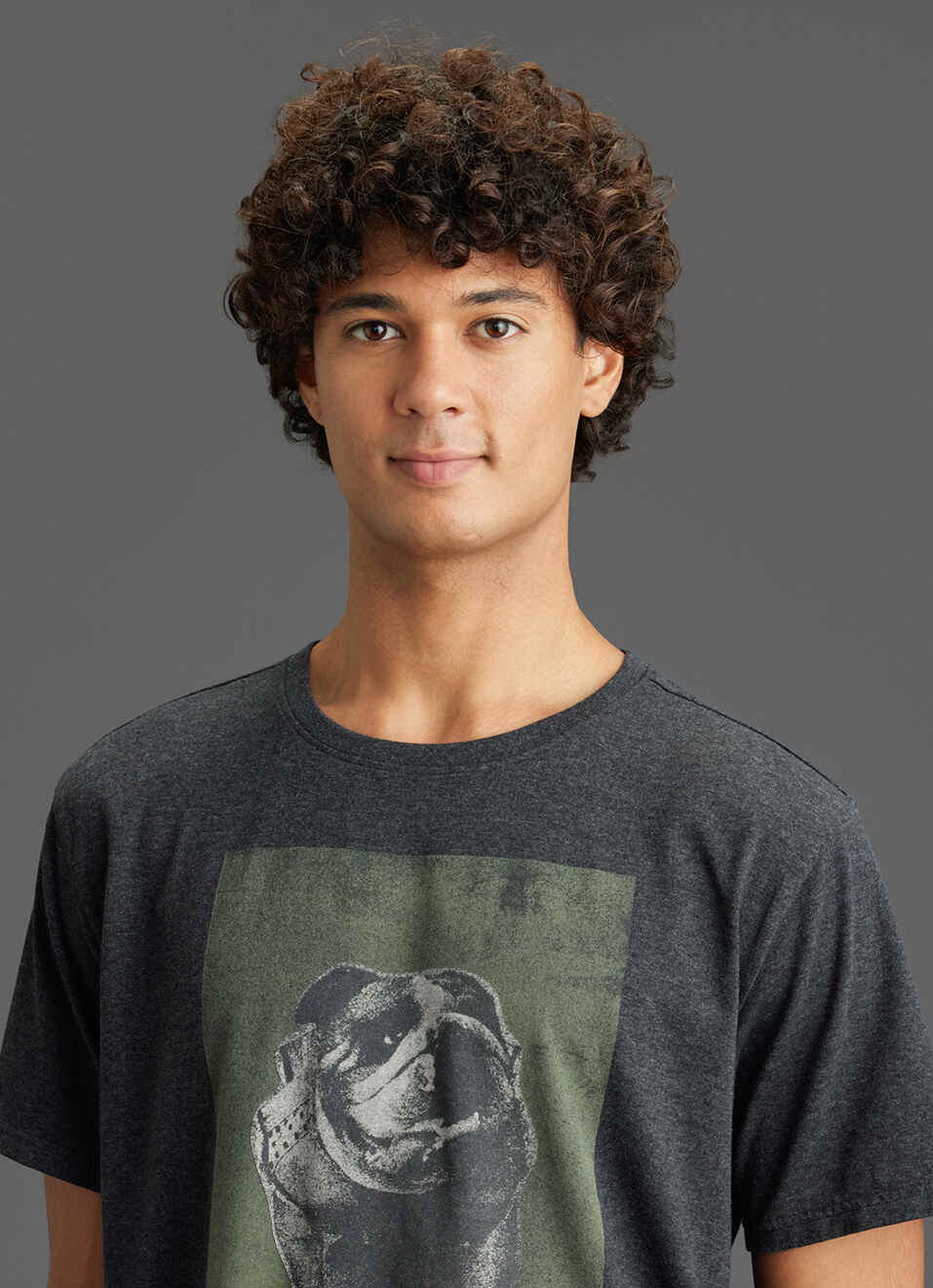 Men Grey Graphic Print Slim Fit Short Sleeve T-shirt, , large image number 4