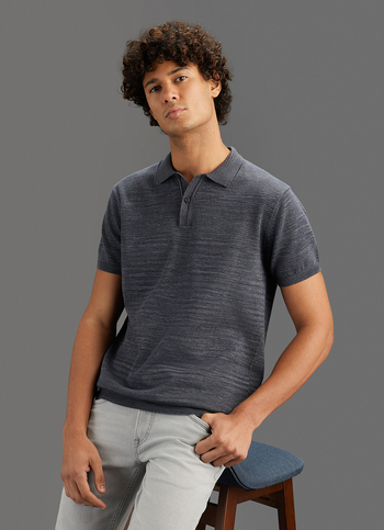 Men Grey Solid Regular Fit Polo Collar T-shirt