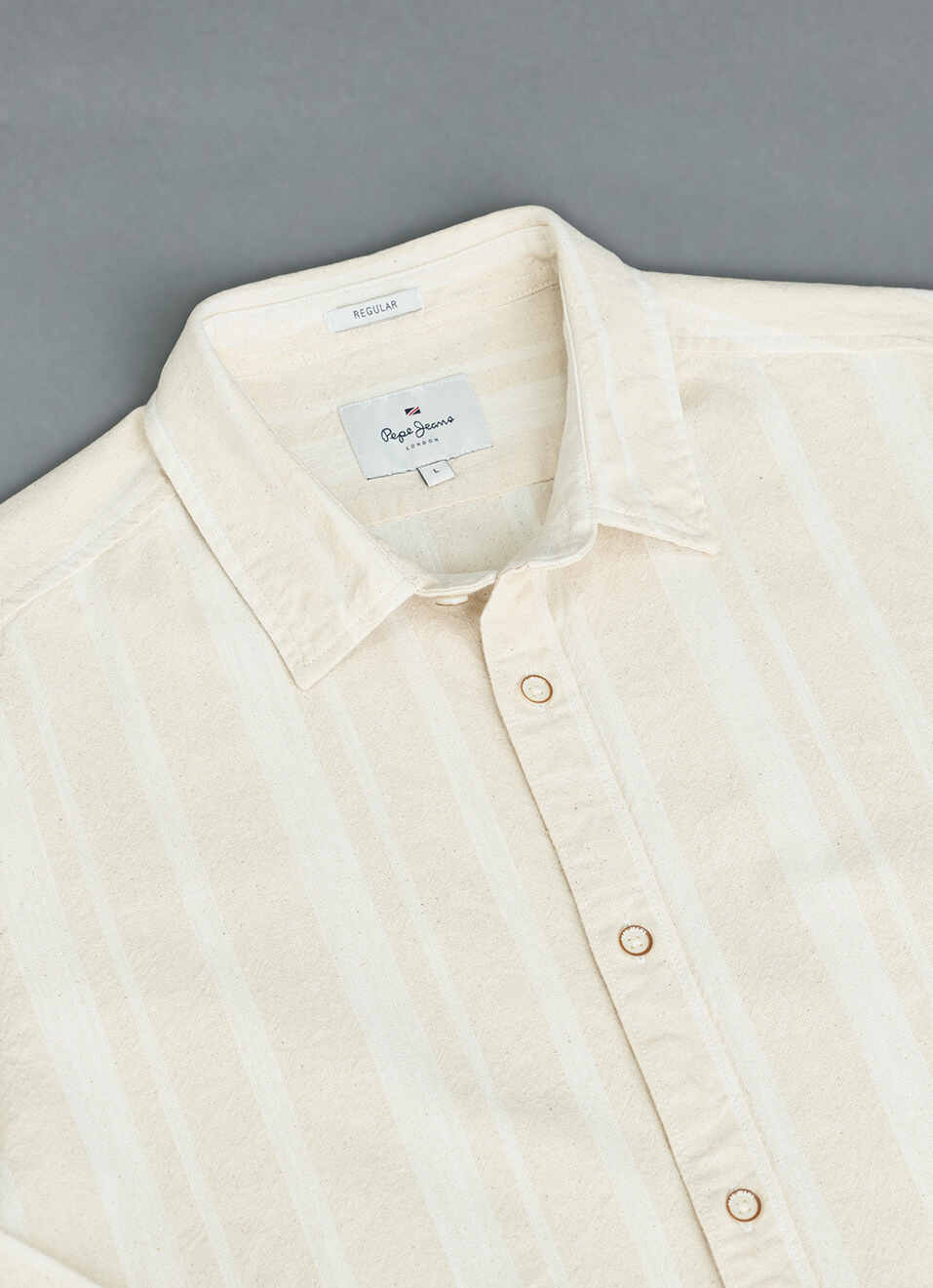 Men Beige Regular Fit Striped Casual Shirt, , large image number 3