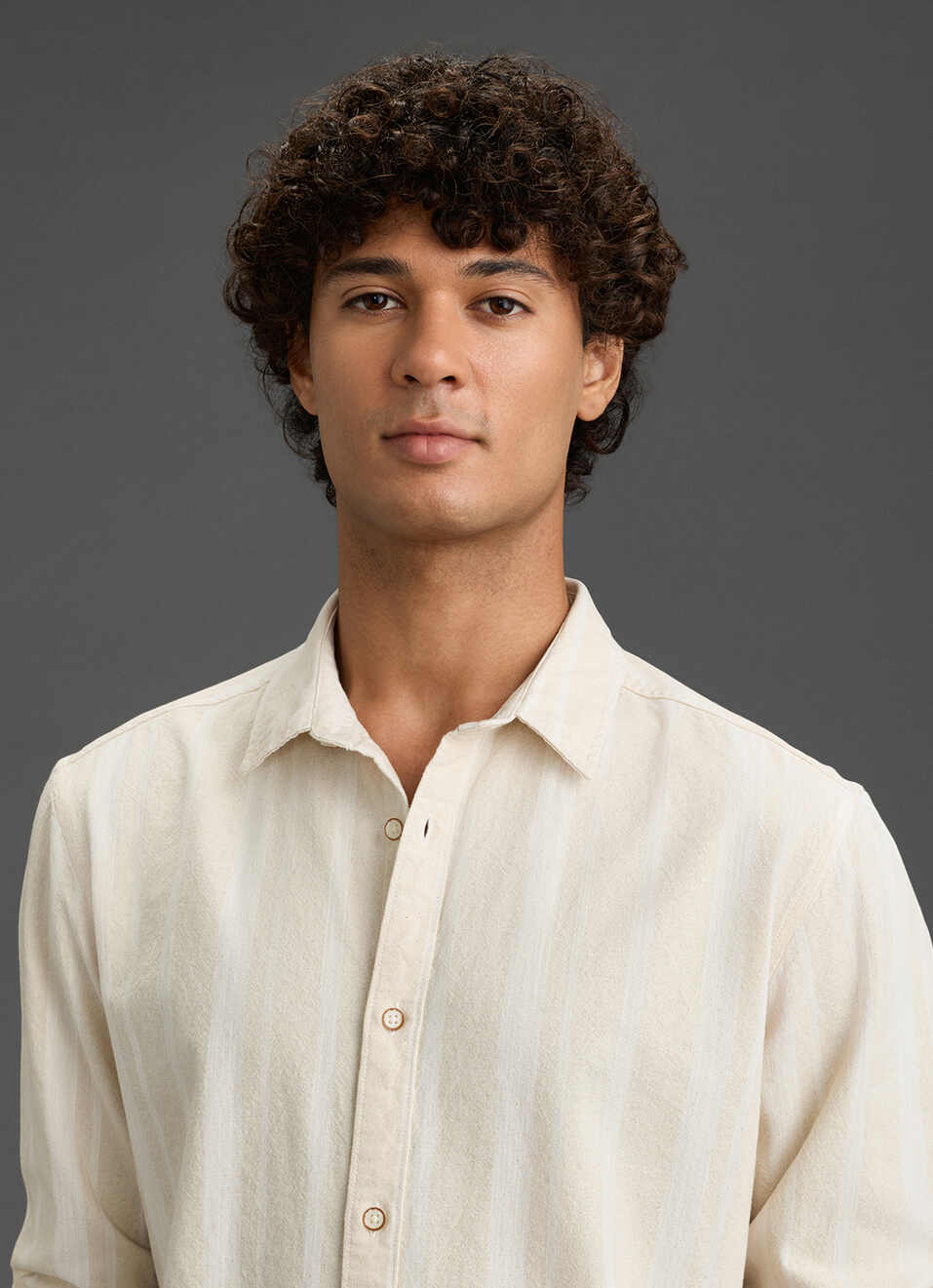 Men Beige Regular Fit Striped Casual Shirt, , large image number 4