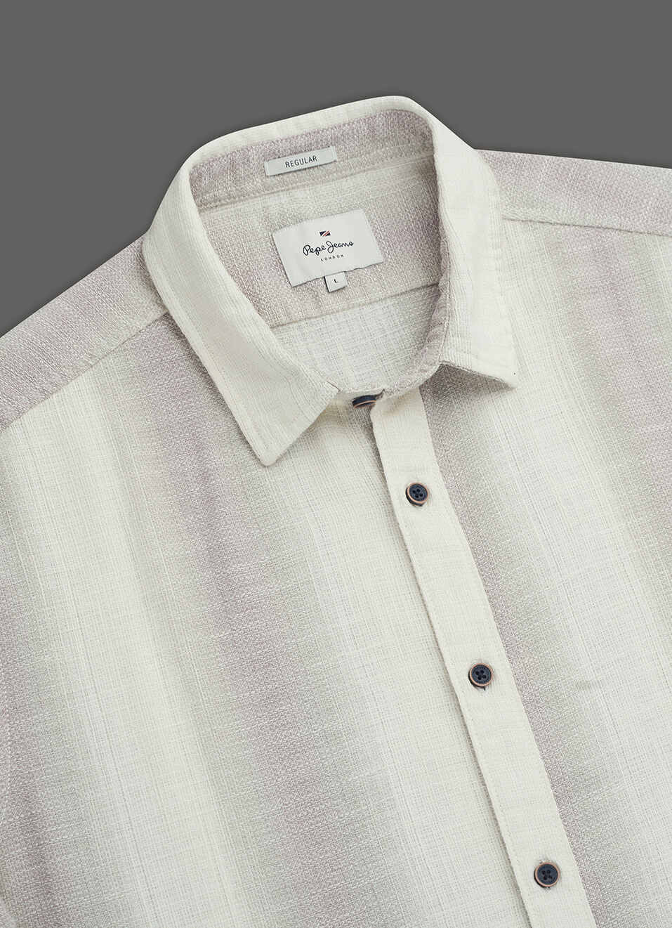 Men Grey Striped Regular Fit Cotton Shirt, , large image number 3