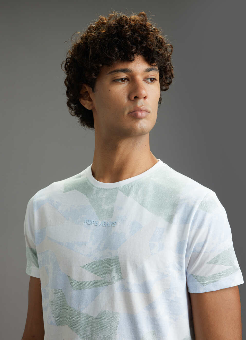 Men White Abstract Print Slim Fit Short Sleeve T-shirt, , large image number 4