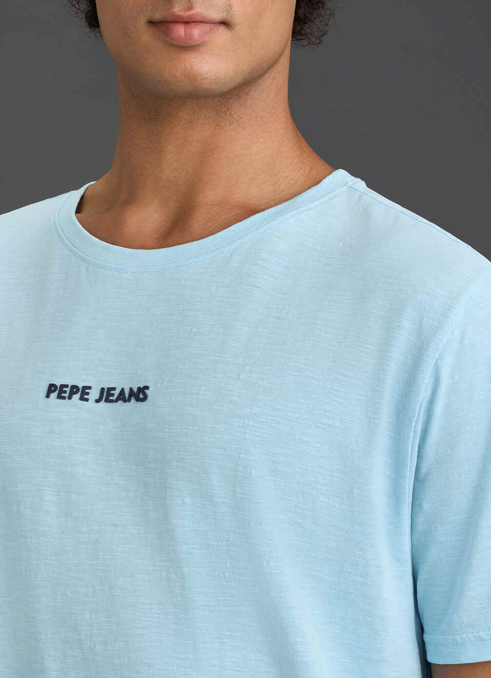 Men Sky Blue Relaxed Fit Short Sleeve Graphic T-shirt, , large image number 1