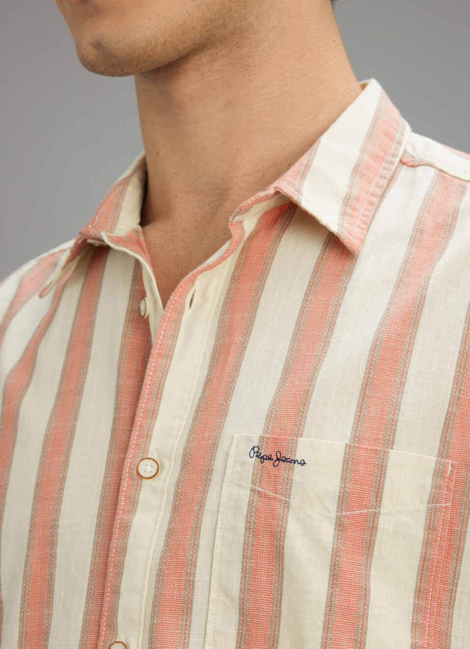 Men Pink Striped Shirt, , large image number 2