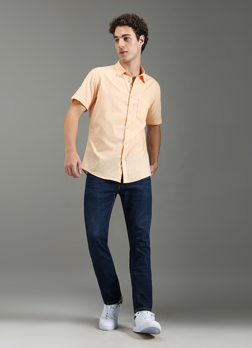 Men Pink Solid Short Sleeve Shirt, , large image number 2