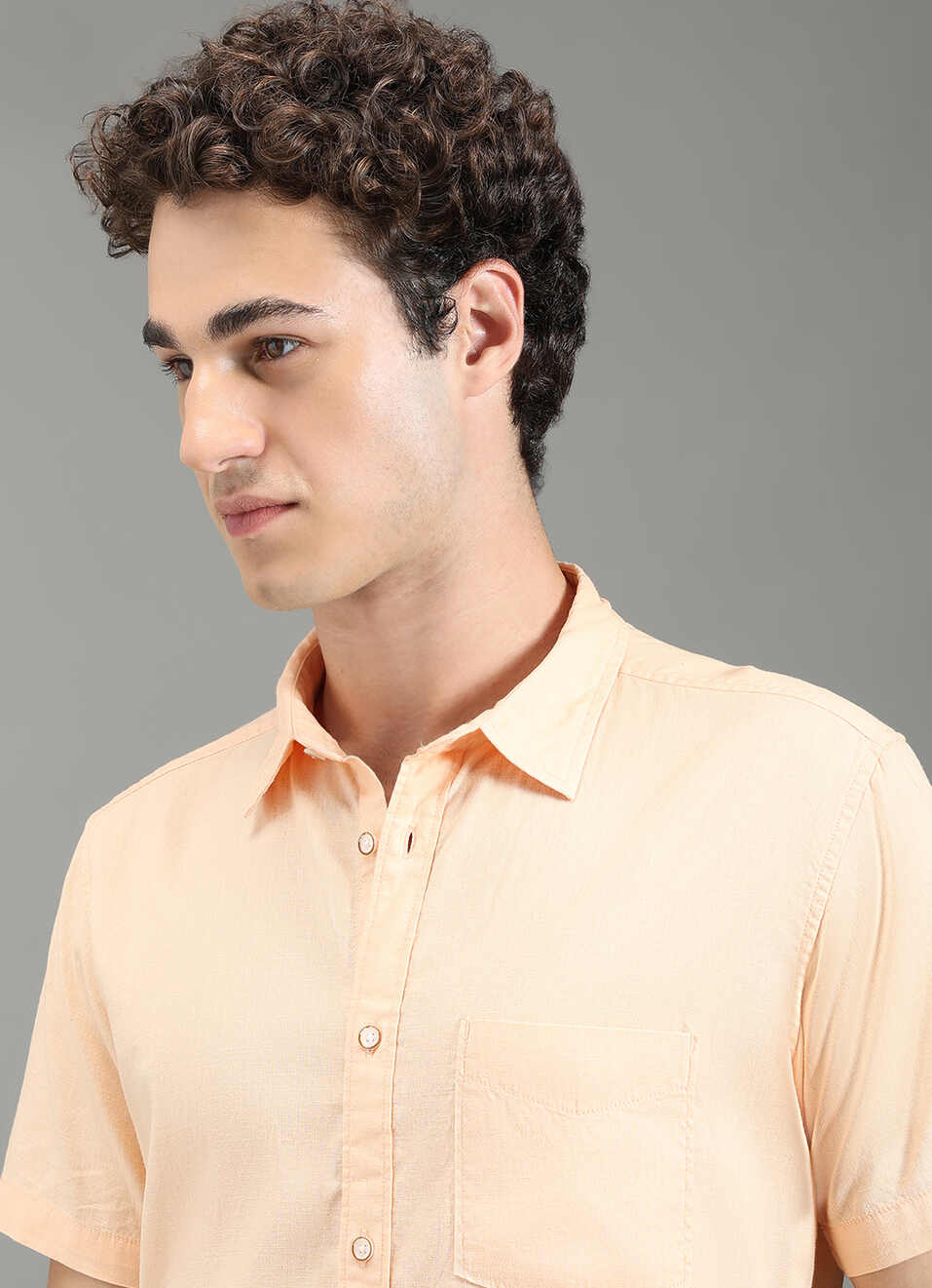 Men Pink Solid Short Sleeve Shirt, , large image number 4