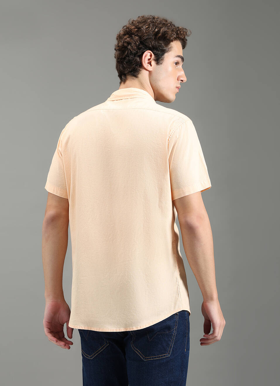 Men Pink Solid Short Sleeve Shirt, , large image number 6