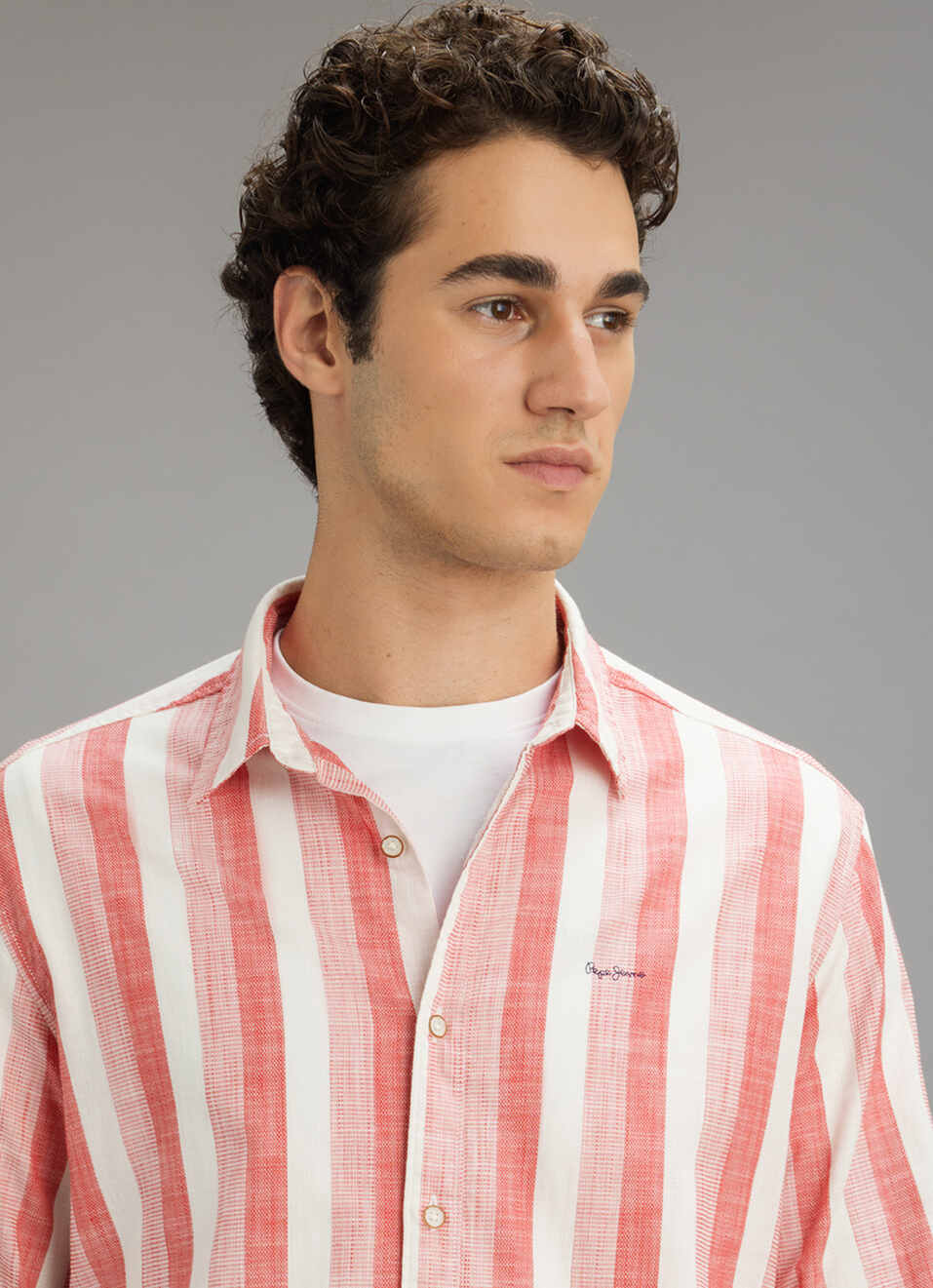 Men Red Striped Shirt, , large image number 4
