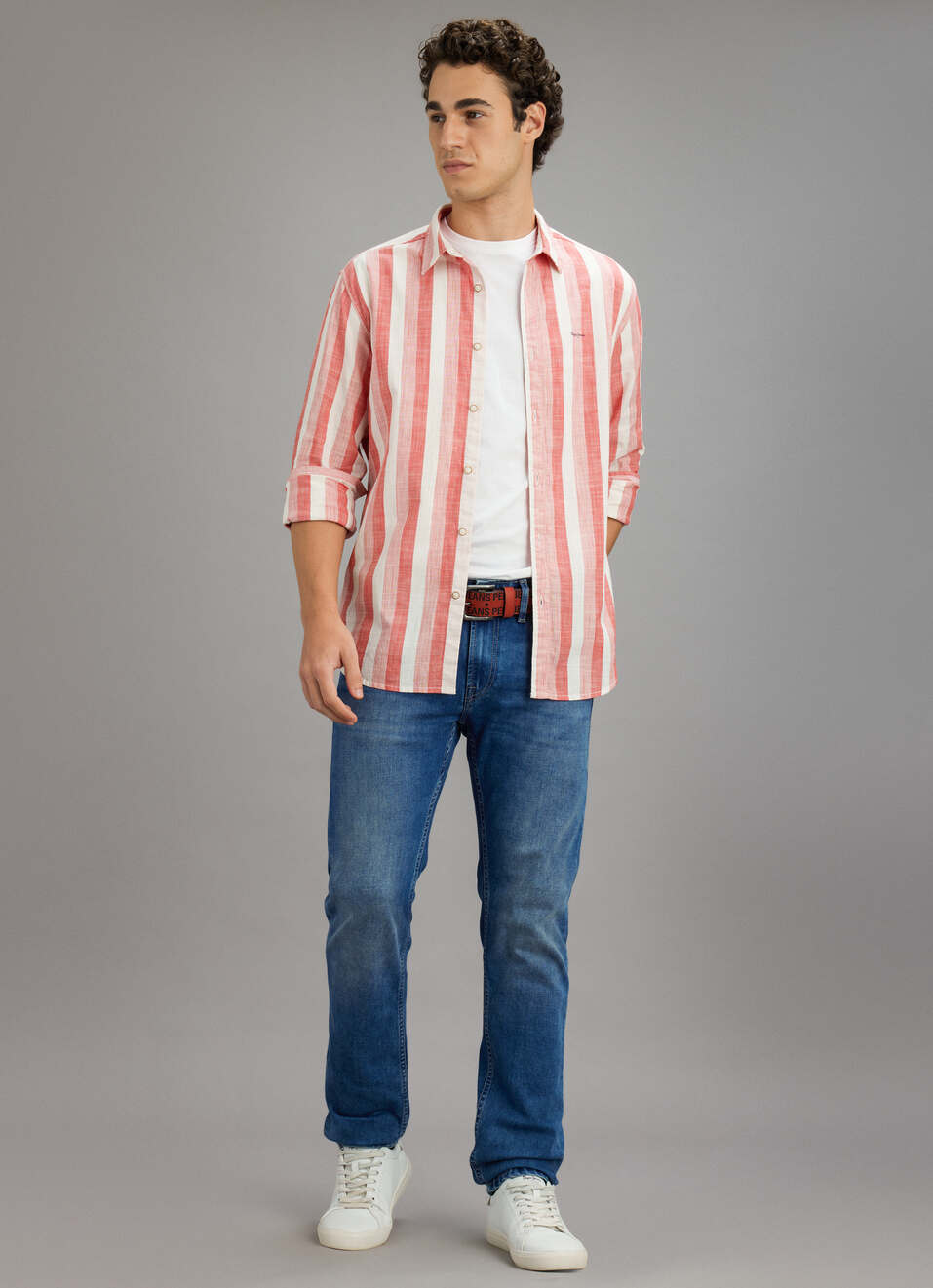 Men Red Striped Shirt, , large image number 5