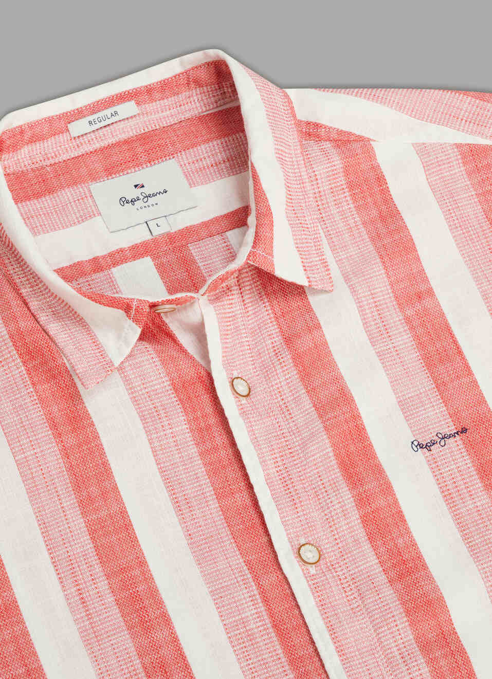 Men Red Striped Shirt, , large image number 7