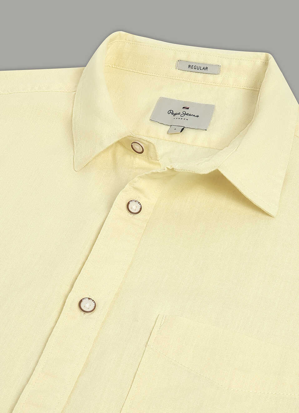 Men Yellow Solid Long Sleeve Shirt, , large image number 3