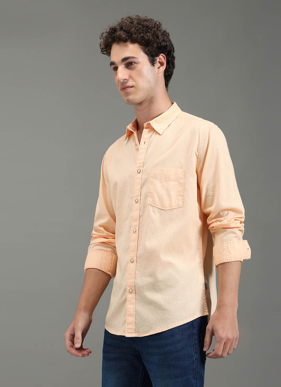 Men Pink Solid Long Sleeve Shirt, , large image number 7