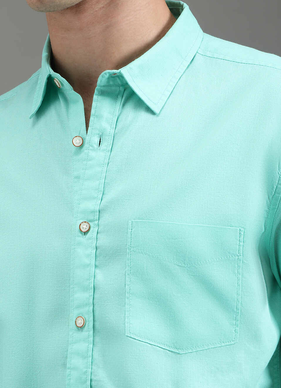 Men Blue Solid Long Sleeve Shirt, , large image number 1