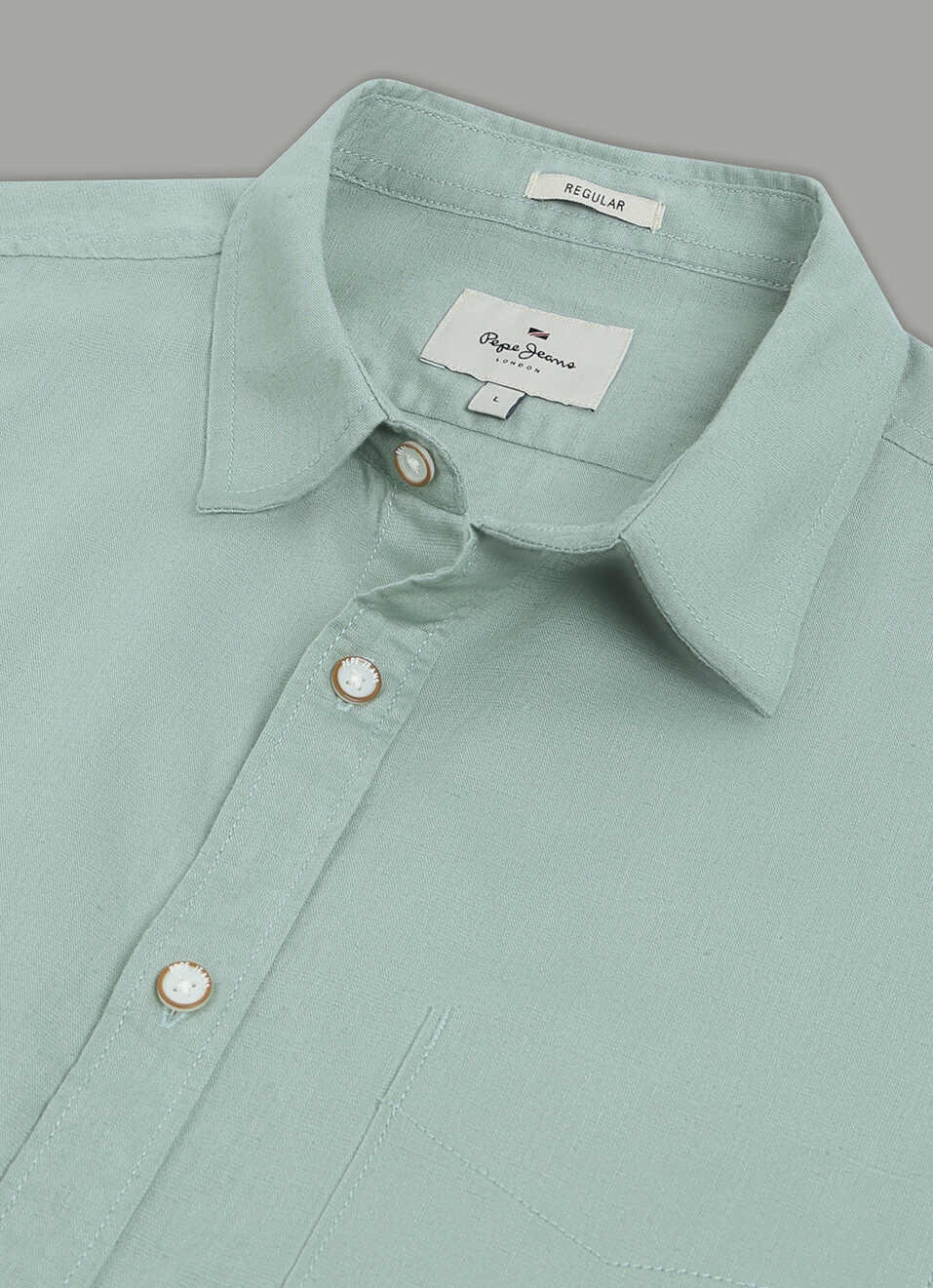 Men Green Solid Long Sleeve Shirt, , large image number 3