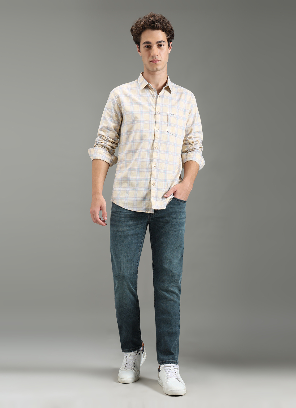 Men Yellow Checks Full Sleeves Shirt, , large image number 5