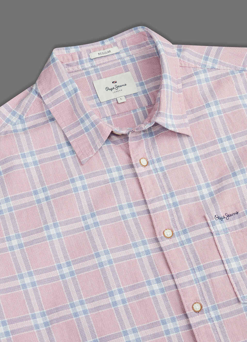 Men Peach Orange Regular Fit Full Sleeve Checked Shirt, , large image number 3