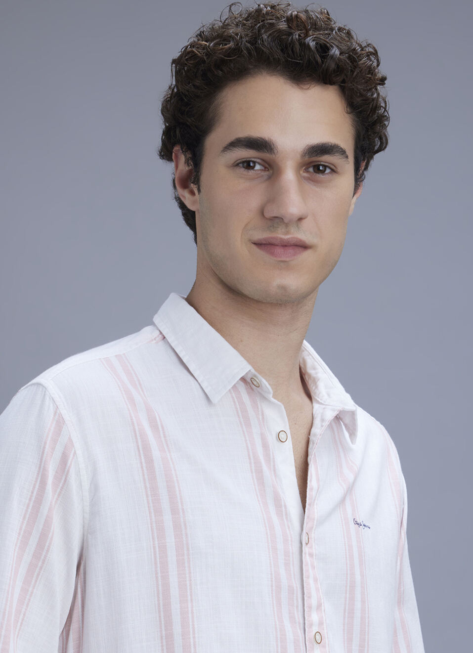 Men Peach Orange Striped Shirt, , large image number 4