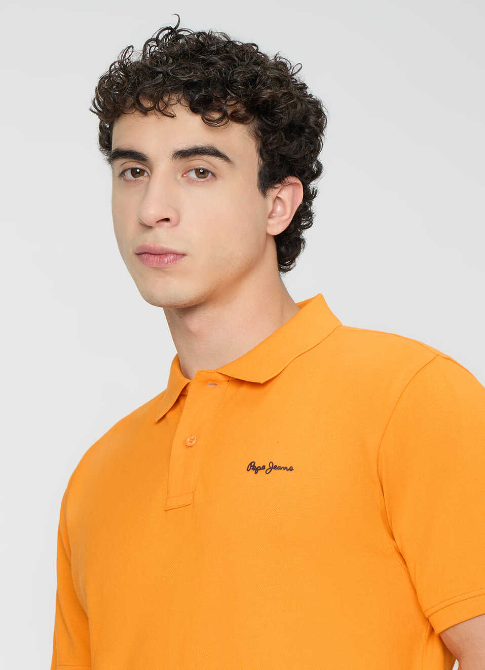 Men Orange Solid Short Sleeves Polo, , large image number 4