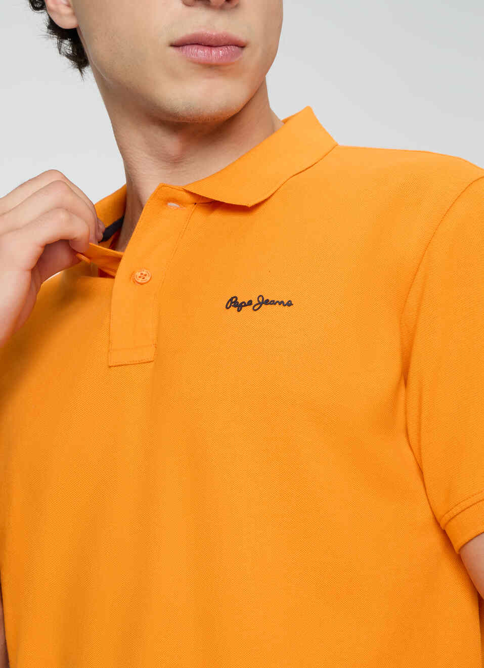 Men Orange Solid Short Sleeves Polo, , large image number 6