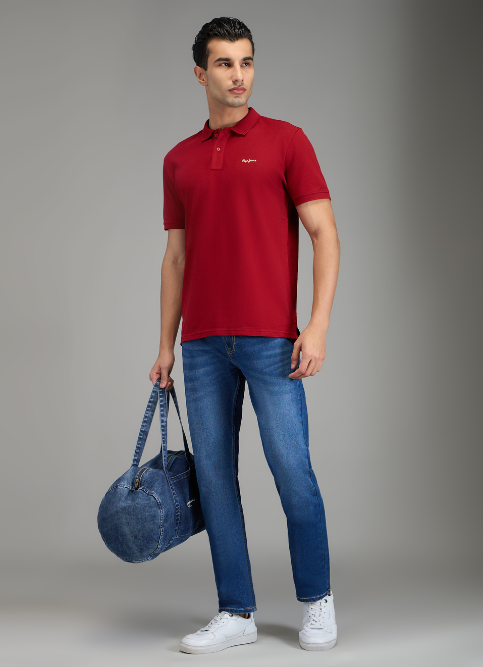 Men Red Solid Short Sleeves Polo, , large image number 5