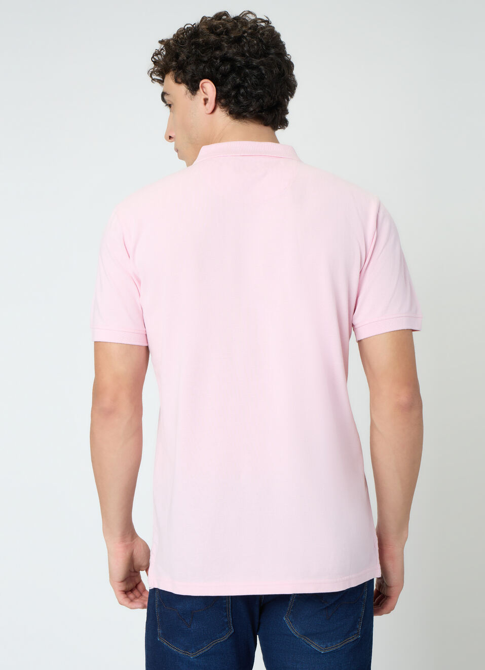 Men Pink Solid Short Sleeves Polo, , large image number 2