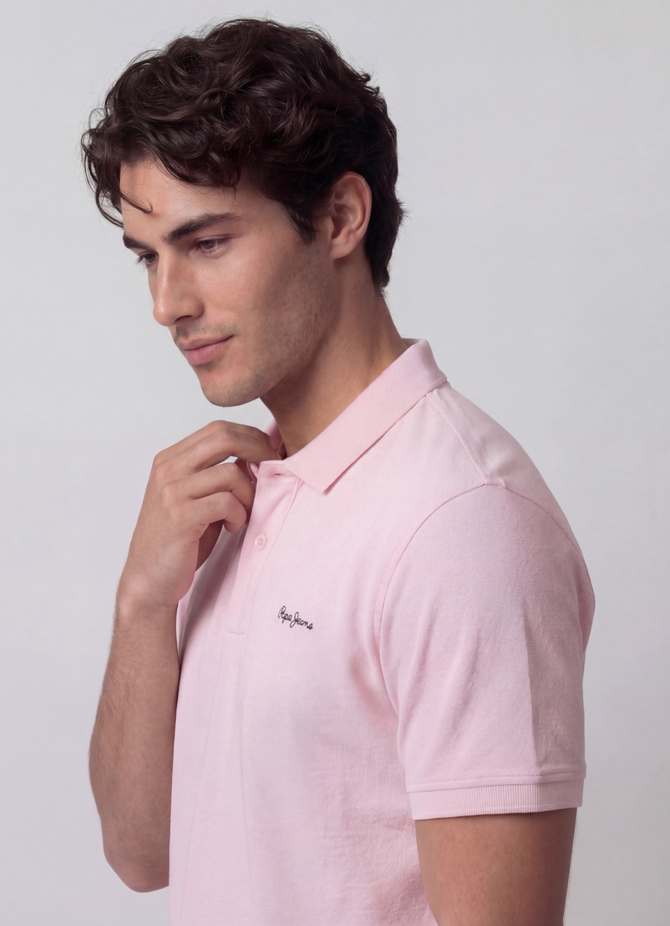 Men Pink Solid Short Sleeves Polo, , large image number 4