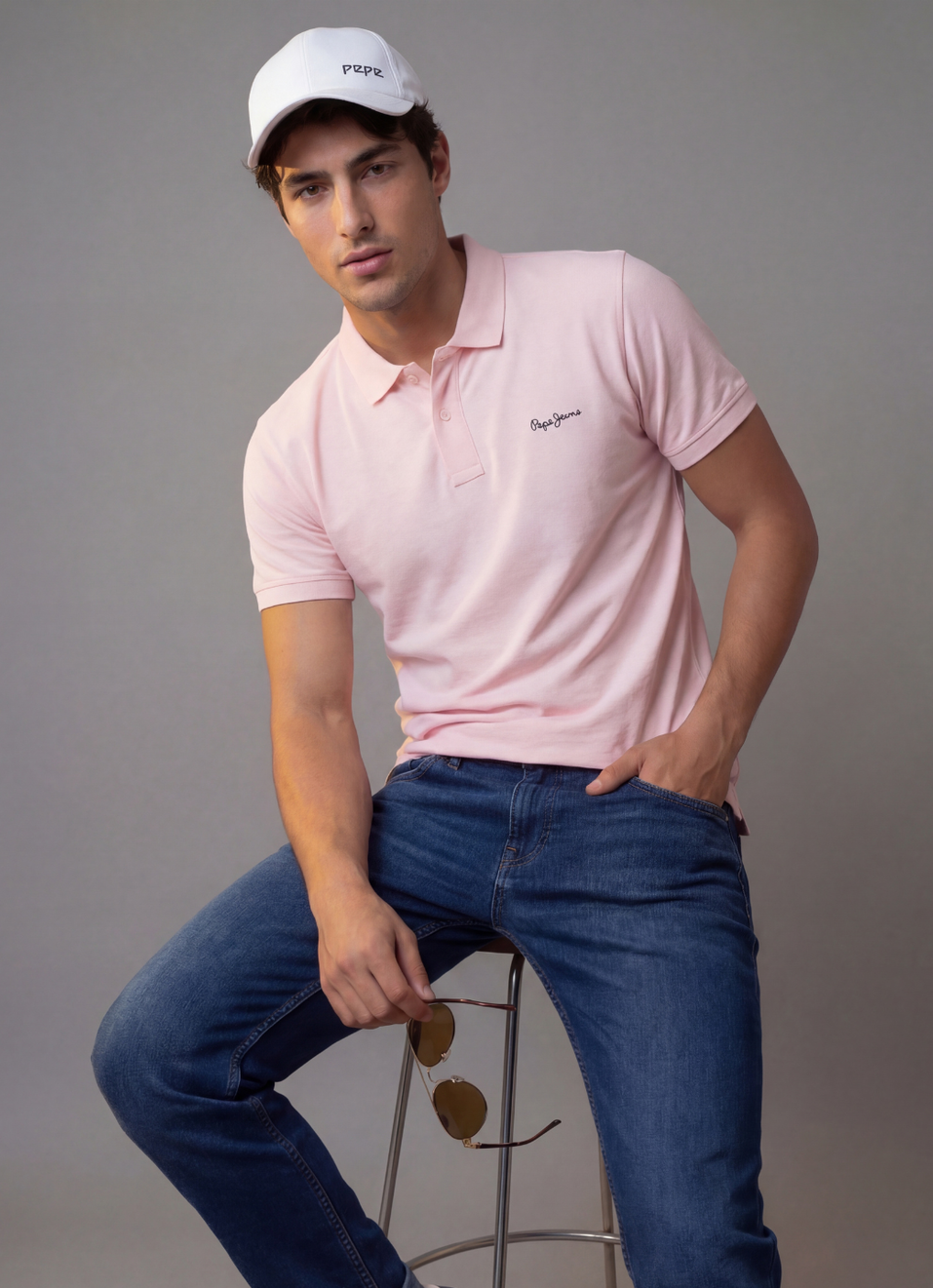 Men Pink Solid Short Sleeves Polo, , large image number 5