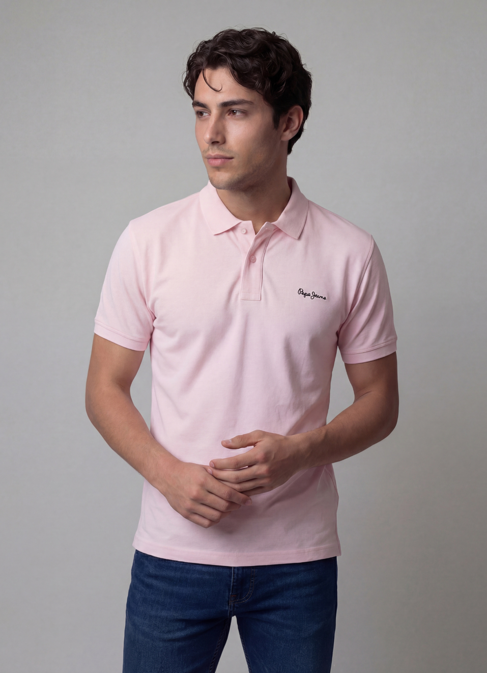 Men Pink Solid Short Sleeves Polo, , large image number 0