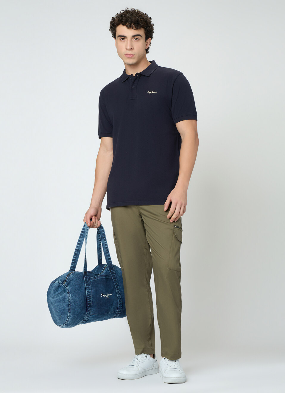 Men Navy Solid Short Sleeves Polo, , large image number 5