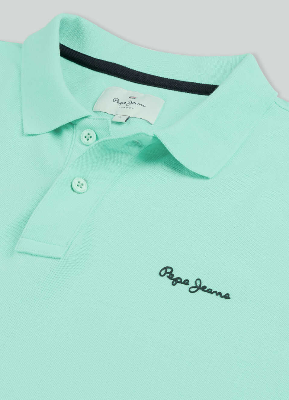 Men Mint Green Solid Short Sleeves Polo, , large image number 7