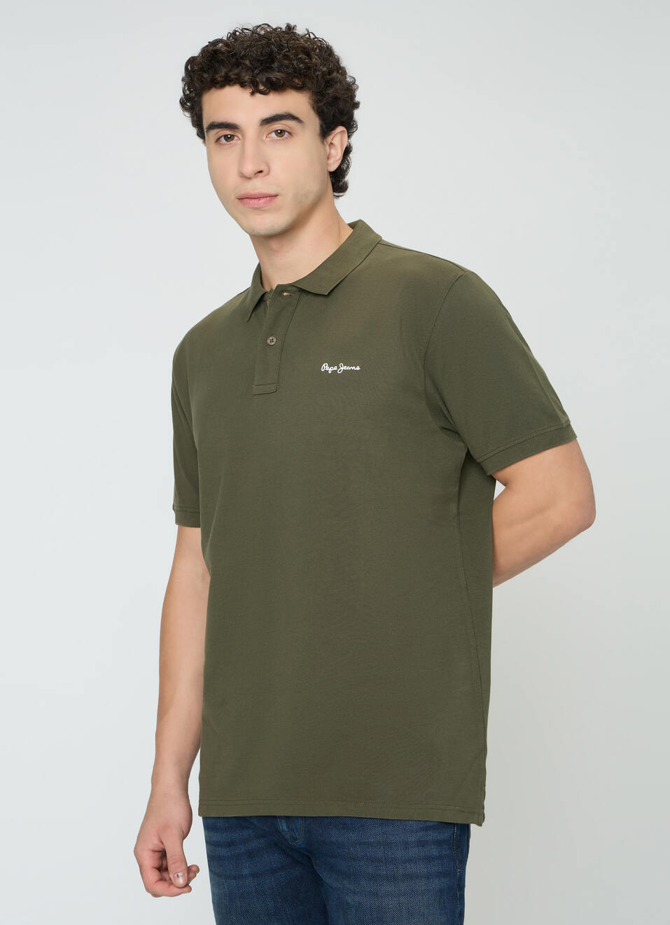 Men Green Solid Short Sleeves Polo, , large image number 3